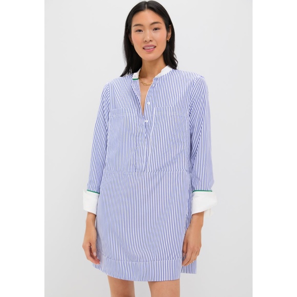 Tuckernuck Pomander Place Blue Stripe Rohan Shirt Dress XXL - Picture 1 of 16